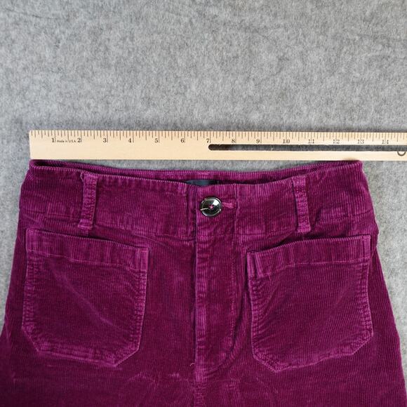 Anthropologie Maeve Pants Womens 28 Colette Cropped Wide Leg Corduroy Pink - Picture 5 of 10